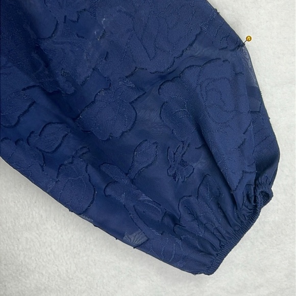 Mason & Belle Women’s Top / Blouse Sz L Navy Semi-sheer w/Lining Polyester NWT - Picture 8 of 13